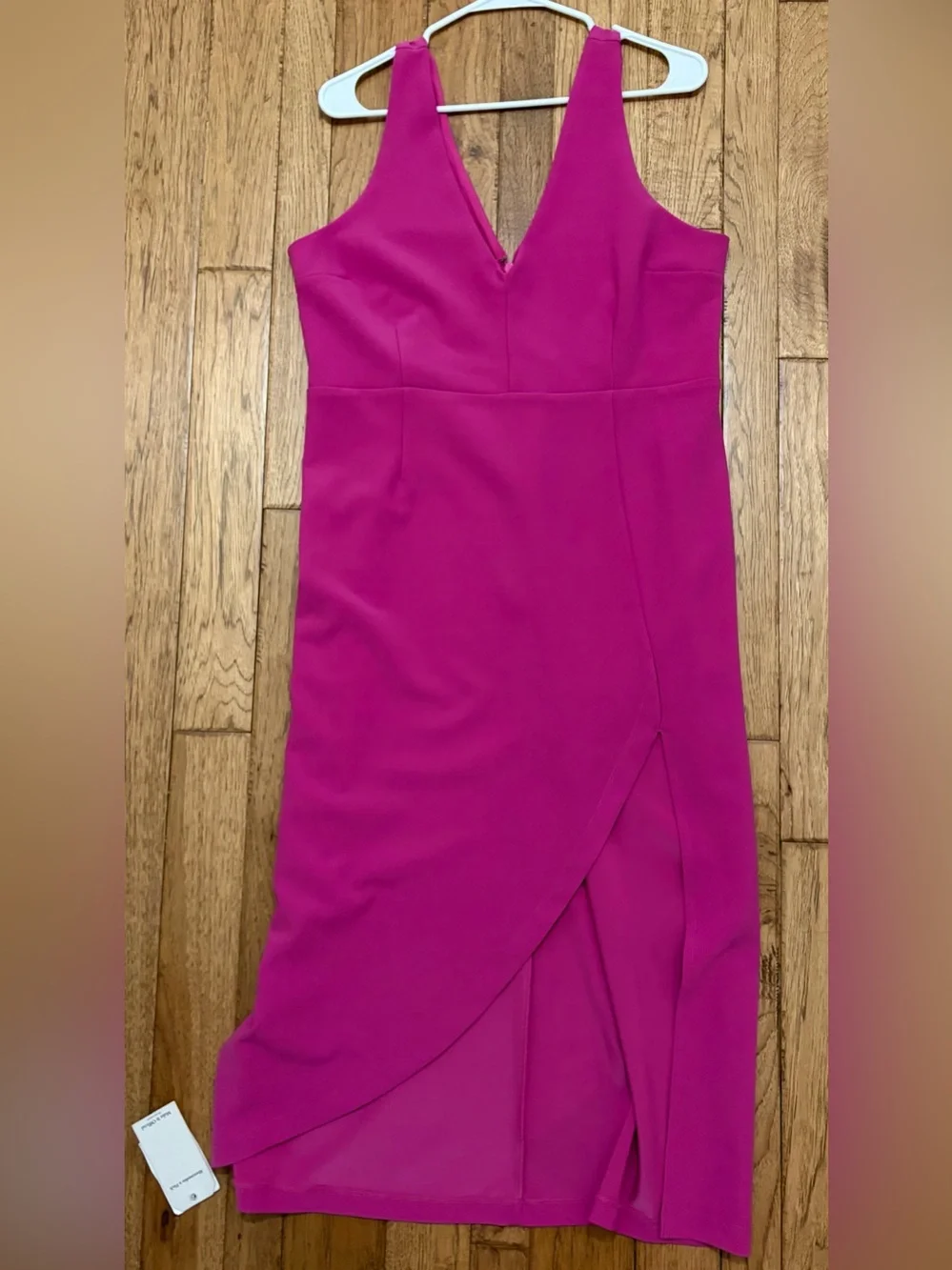 Abercrombie Fuchsia V-Neck Maxi Dress with Front Slit